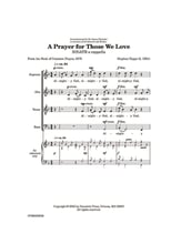 A Prayer for Those We Love SSATB choral sheet music cover